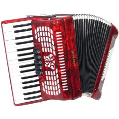Scarlatti Piano Accordion, 72 Bass. Red