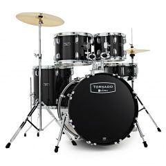 Mapex Tornado 2216 22" Rock/Fusion Full Kit in Black With Cymbals